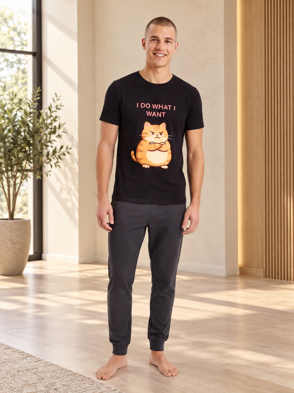 I Do What I Want Cat T-Shirt – Funny Grumpy Cat Graphic Tee – Cute Cat Lover Shirt (Unisex)