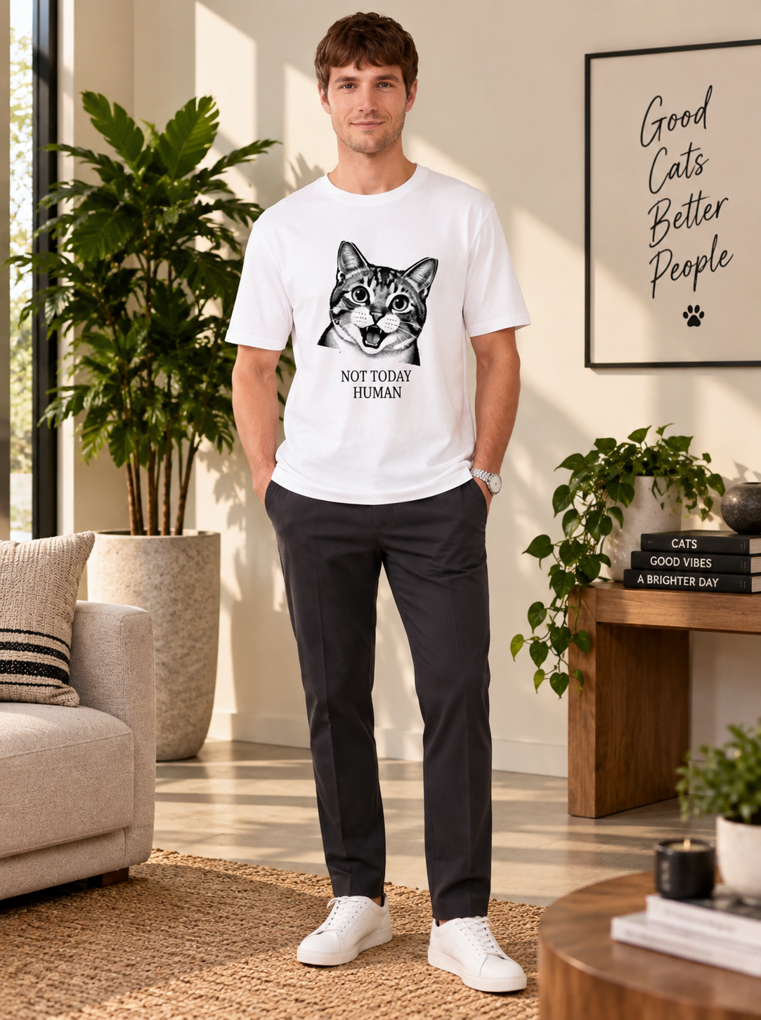 Not Today Human Cat Tee (Unisex)