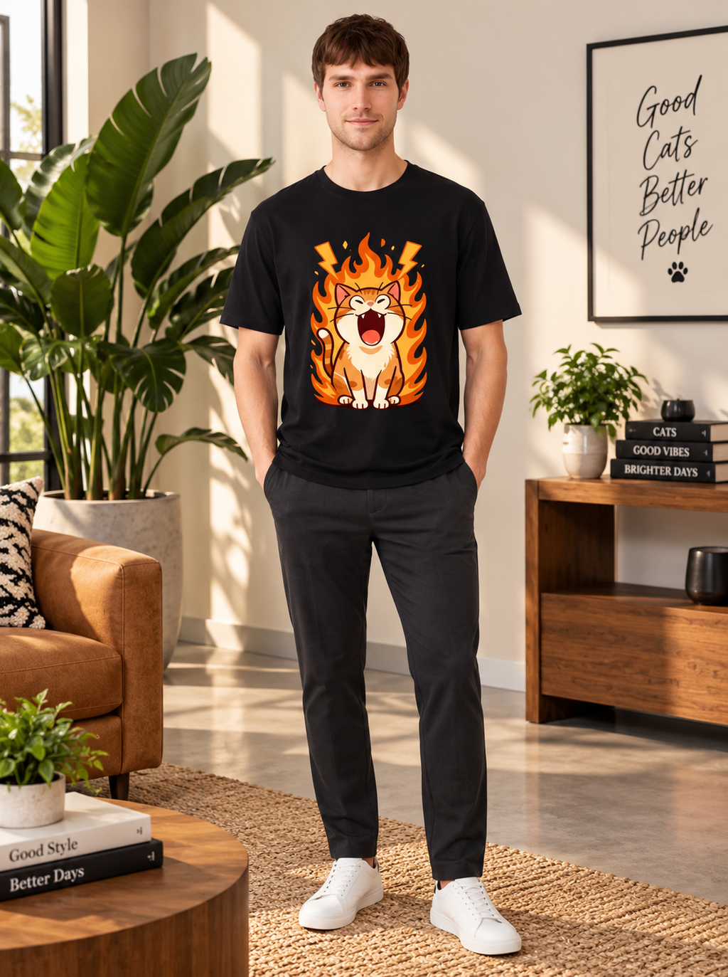 Flame-Fueled Fury Cat (Unisex)