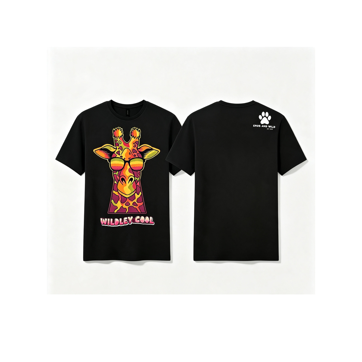 Wildly Cool Giraffe Sunglasses Graphic T-Shirt Unisex