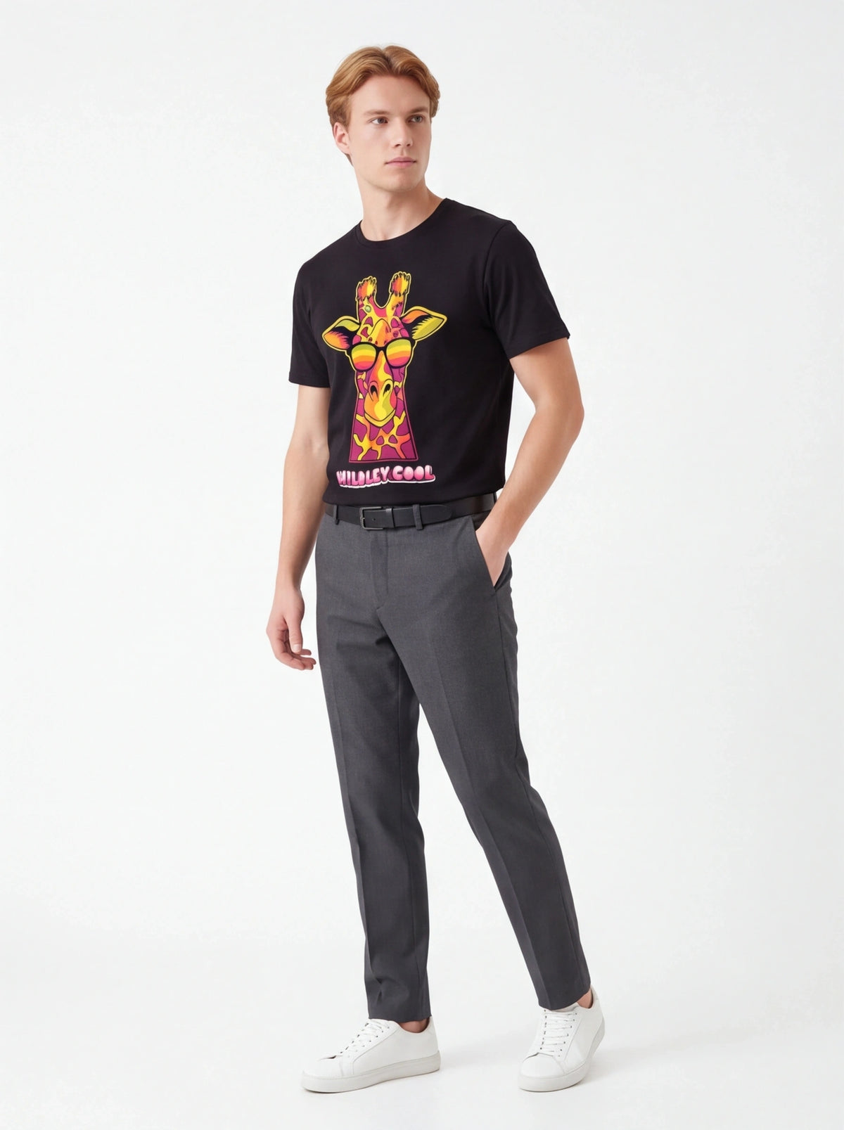 Wildly Cool Giraffe Sunglasses Graphic T-Shirt (Unisex)