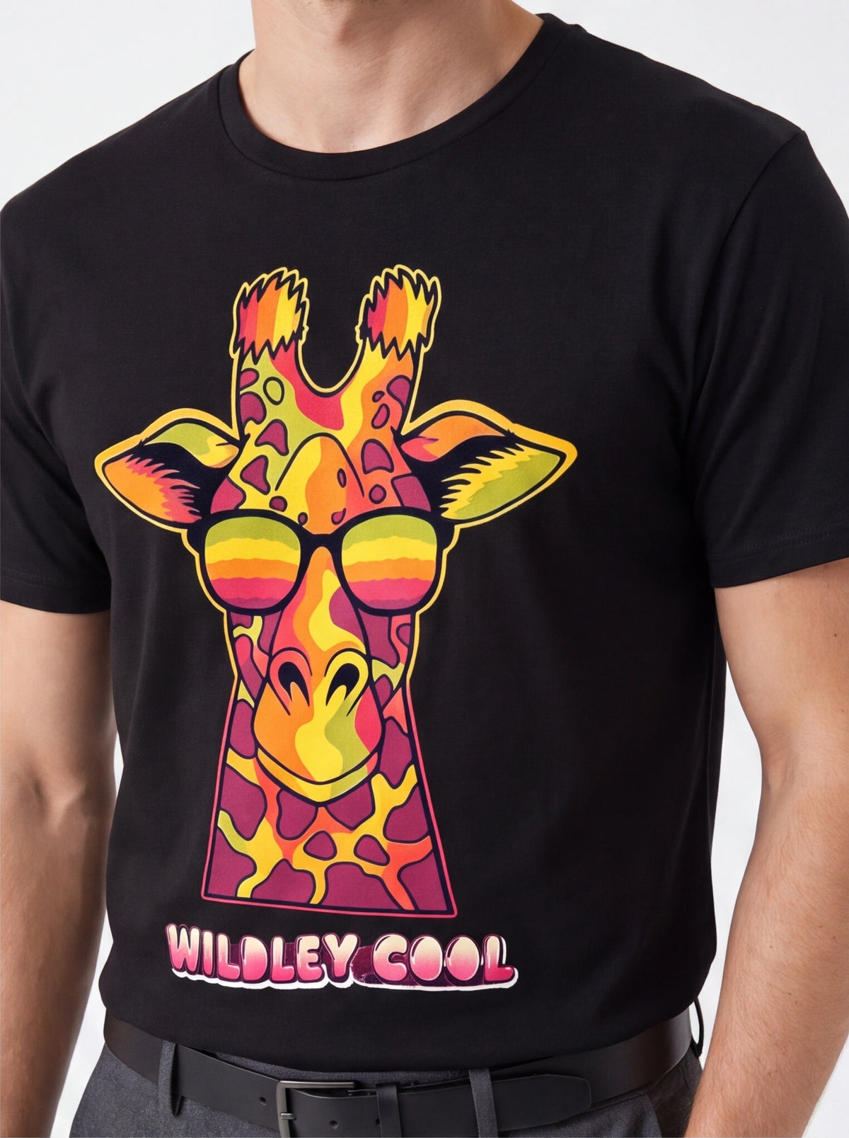 Wildly Cool Giraffe Sunglasses Graphic T-Shirt (Unisex)