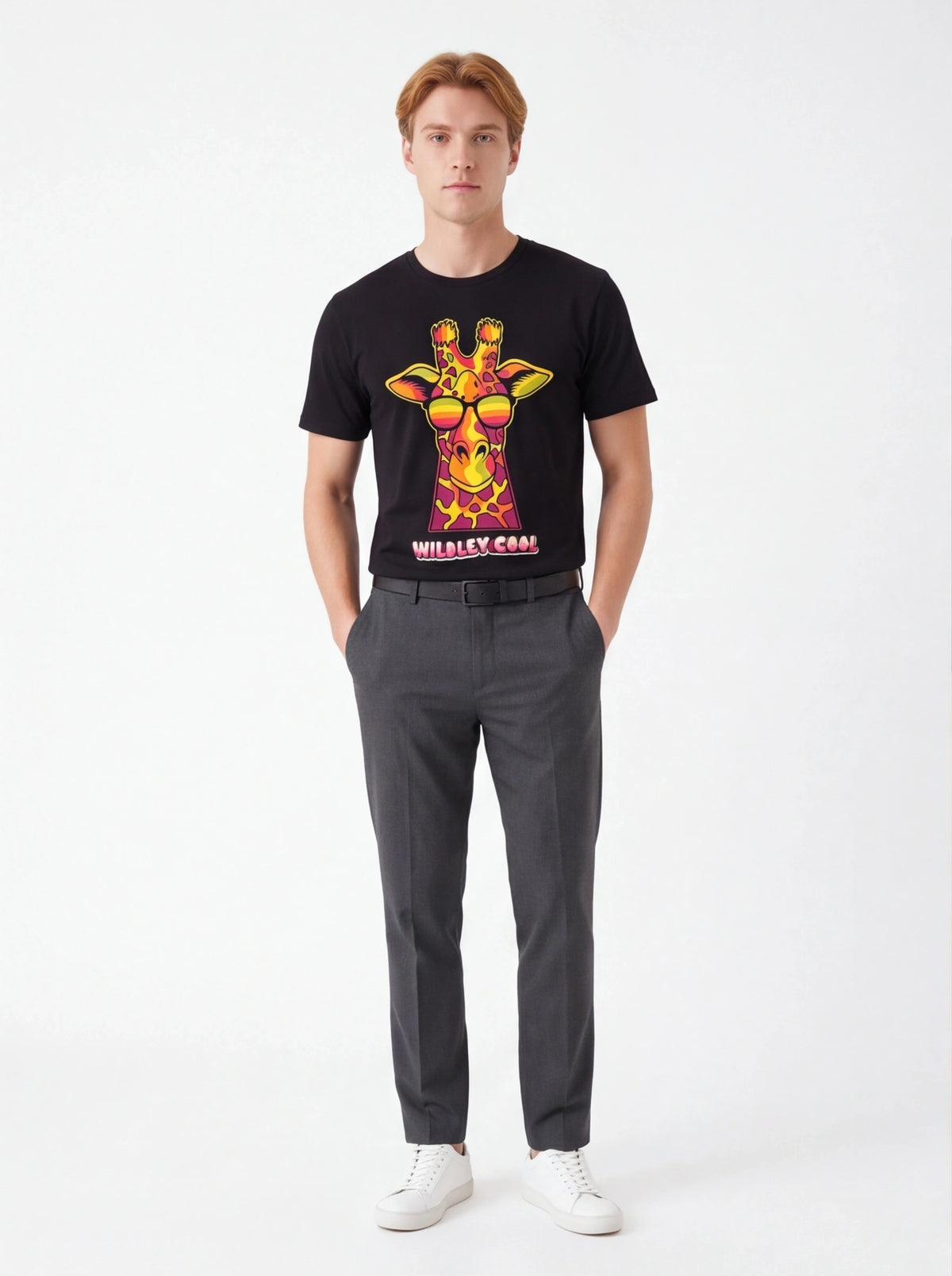 Wildly Cool Giraffe Sunglasses Graphic T-Shirt (Unisex)