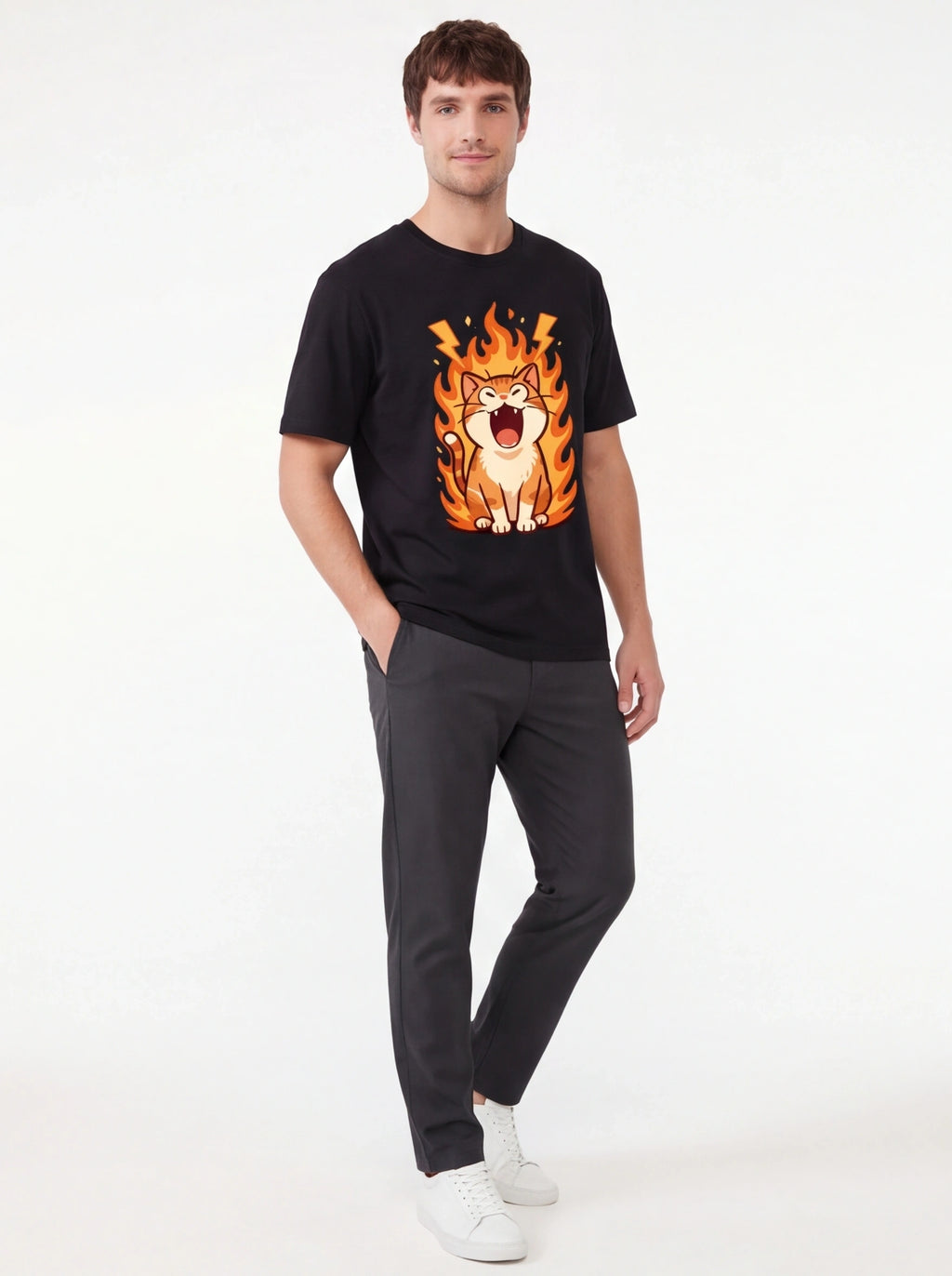 Flame-Fueled Fury Cat (Unisex)